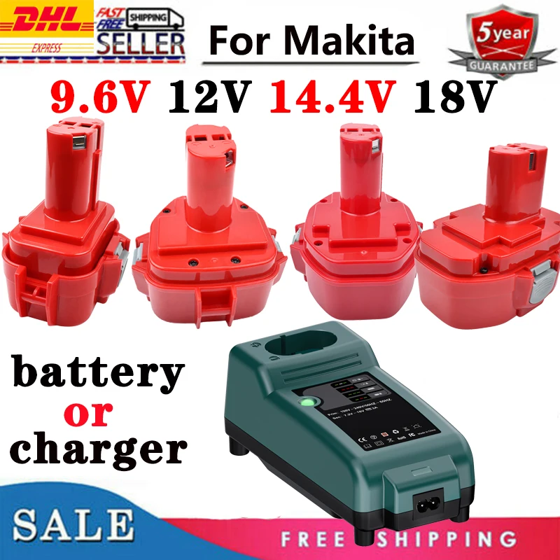 Baterías de repuesto para destornillador Makita, herramientas de taladro inalámbricas PA12, PA14, PA09, PA18, 9,6 V, 12V, 14,4 V, 18V