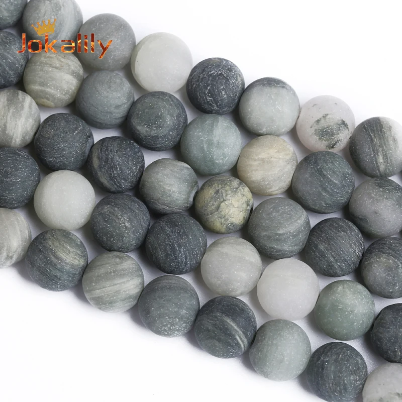 Wholesale Natural Stone Matte Green Grass Onyx Stone Round Loose Beads For Jewelry Making DIY Bracelets 4 6 8 10 12 14 16mm 15