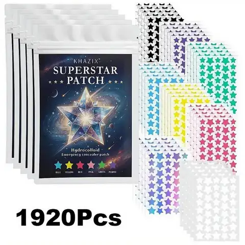 320/1920PCS Hydrocolloid Acne Patch Multi-color Star-shaped Acne Patch For Acne Sensitive Skin Blemish Control Facial Care Tool
