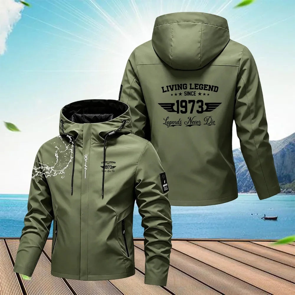 Autumn Spring Men Jacket Zipper Cardigan Hooded Coats Lightweight Casual Windbreaker Men Outdoor Sports Camping Hiking Men Coats