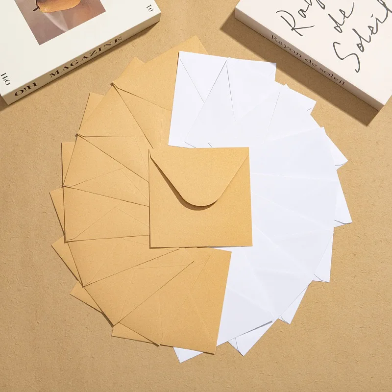 100pcs/lots 15x15cm White Envelopes for Wedding Invitation Small Business 120g Kraft Paper Stationery Supplies Storage Bag 4