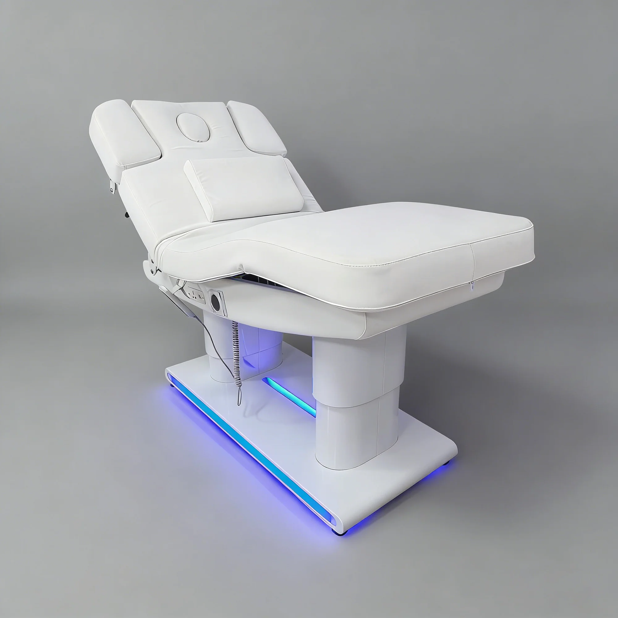 Electric Beauty Bed 4 Motors Built in Foot Control Double Column for Salon Spa Clinic Heating Massage Function