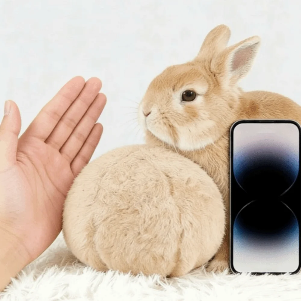 Bite Resistant Rabbit Soothing Ball Simulated Rabbit Buttocks Plush Rabbit Calming Ball Soft Comfortable Rabbit Soothing Toy