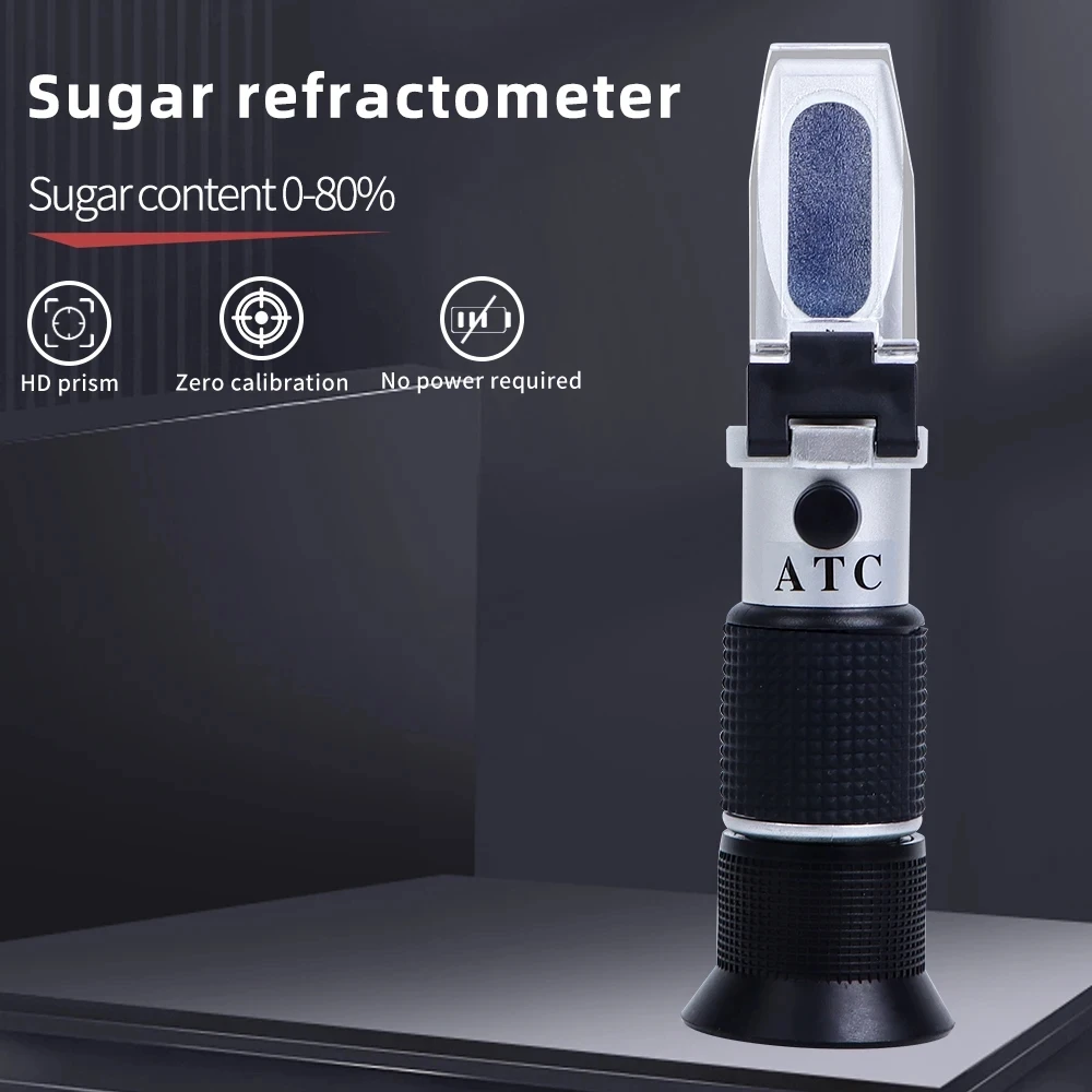 Misuratore di concentrazione di zucchero rifrattometro per miele portatile 0-80% Tester per saccharimetro Brix 0-80% per miele, frutta, zucchero alimentare ATC