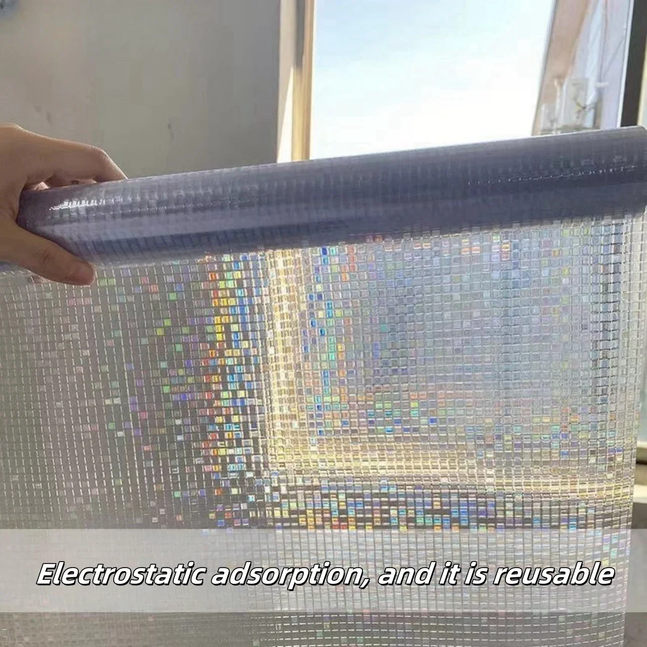 3D Laser Mosaic Glass Stickers Window PrivacyGlass Film Electrostatic AdsorptionGlass Window Film Suitable forKitchens Bathrooms