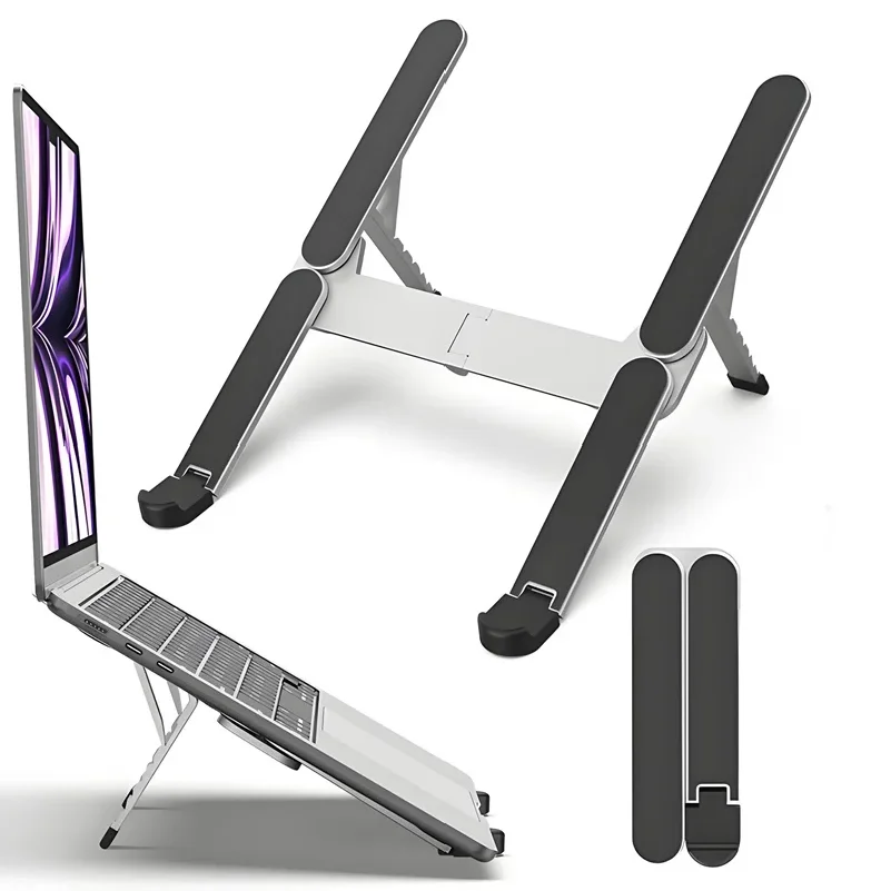 

Metal Mini Foldable Laptop Stand Adjustable Angle Portable Notebook Holder for 10-17 Inch Laptops Ideal for Home Office Travel