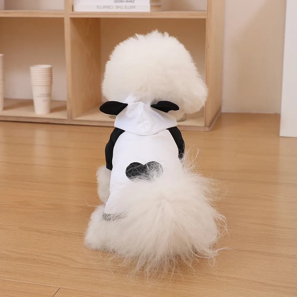 Teddy Cartoon Raincoat Dog Splashproof Clothes Bichon Four Legs Hoodie Bichon Frise Outdoor Open Button Shirt