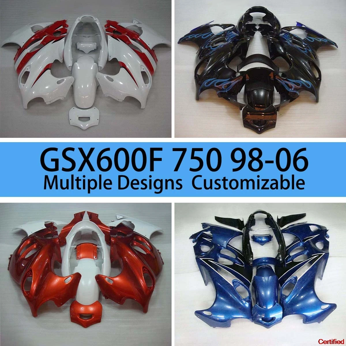 OEM Fitment Fairing Set GSX750F 1998 1999 2000 2001 2002 2003 2004 2005 2006 Plastic Kit Covers Fairings for GSX600F 98-06