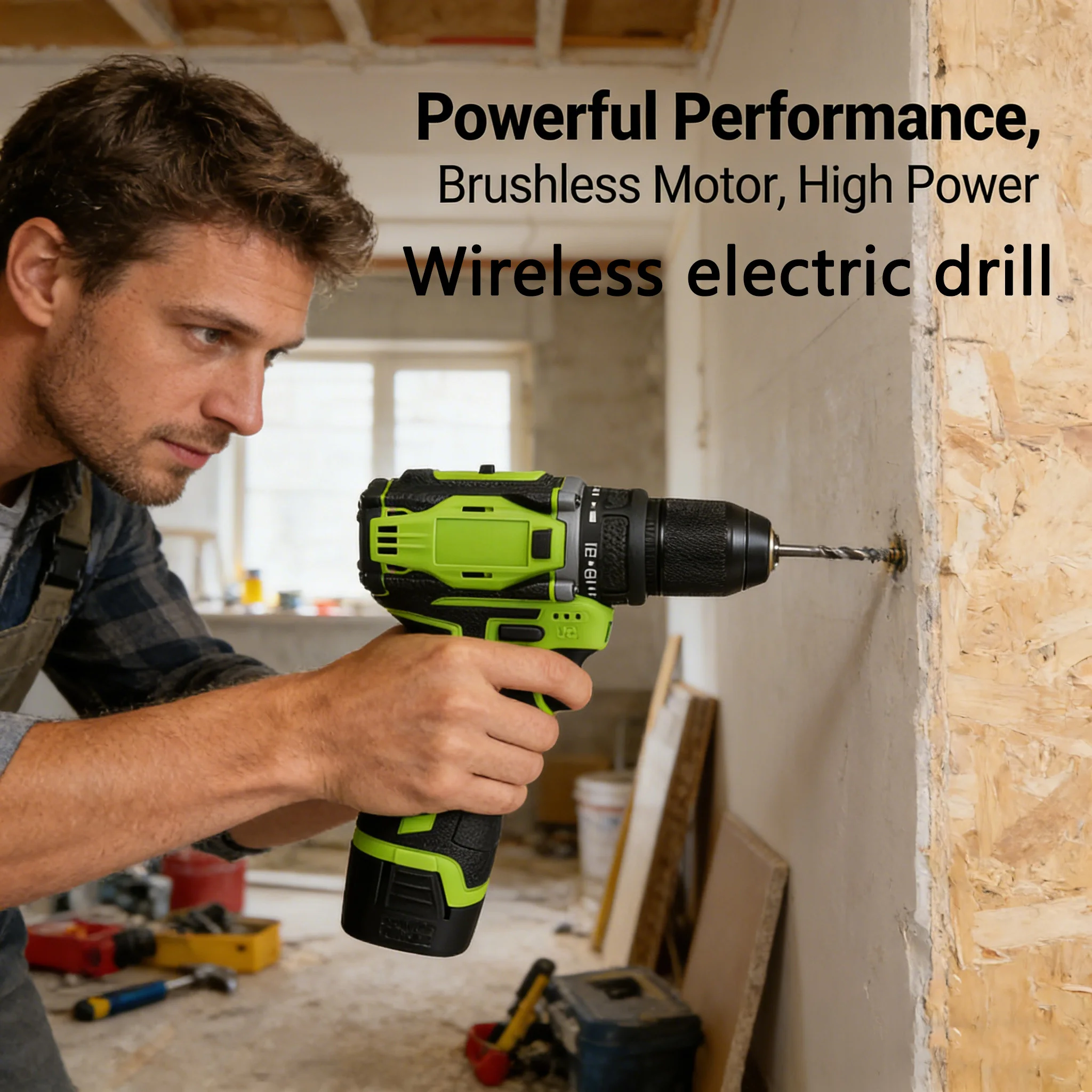 

2in1 Lithium Power Drill and Electric Screwdriver Brushless Motor 45Nm Torque cordless tool for DIY Home Renovation and Repairs