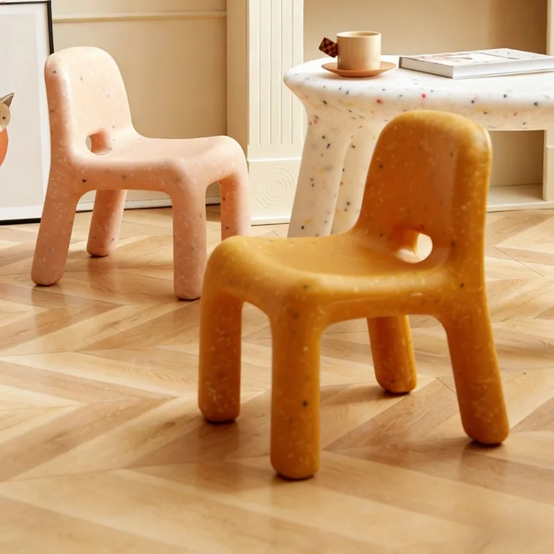 Kids Plastic Stool with Backrest Cute, Kindergarten Low Bench Household Leisure Outdoor Seat
