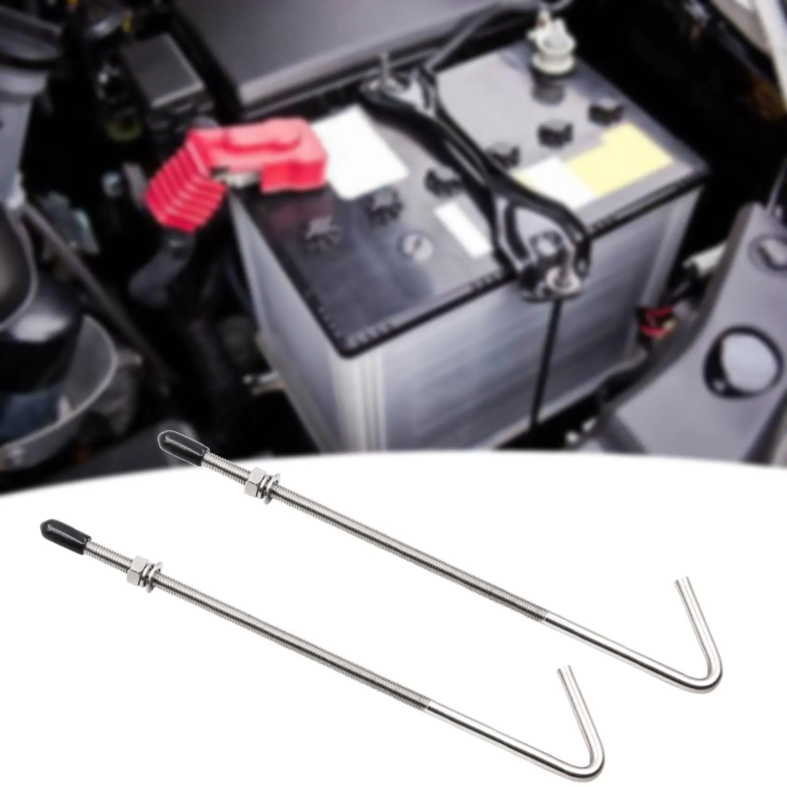 

J Hook Battery Hold Down Bolts 10 inch Easy to Install Battery Hold Down Bracket 304 Stainless Steel Secure The Car Battery