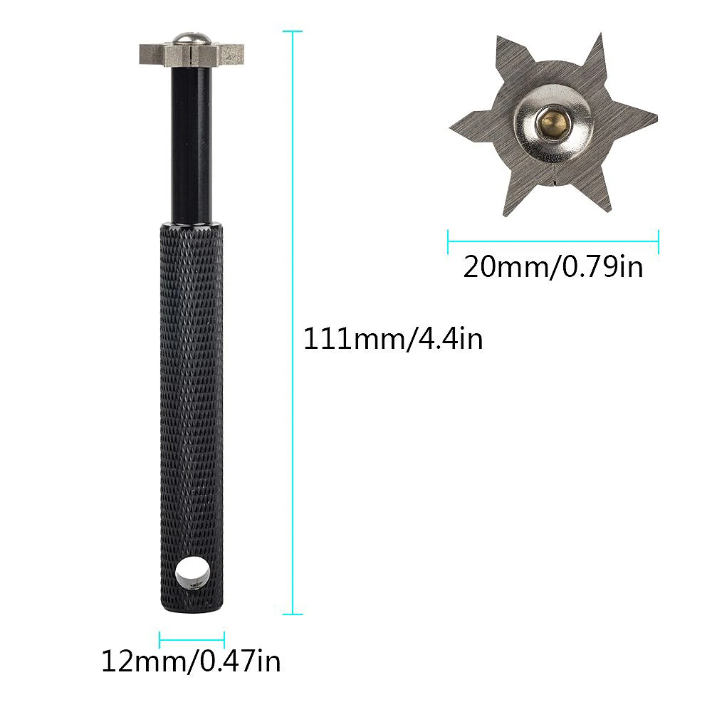 Golf Hex Clearing Tool Golf Groove Sharpener With 6 Cutters For Optimal Backspin Black