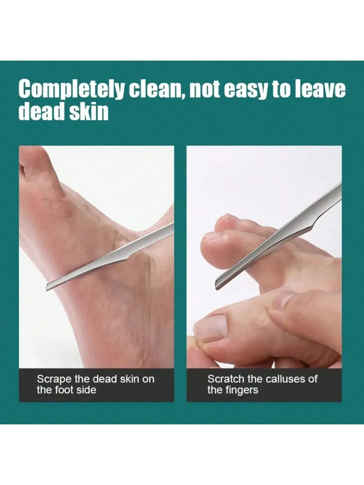 Tijeras para quitar cutículas, herramientas para el cuidado de los pies, Kit de uñas de acero inoxidable, juego de cuchillos de pedicura profesional, 2 piezas