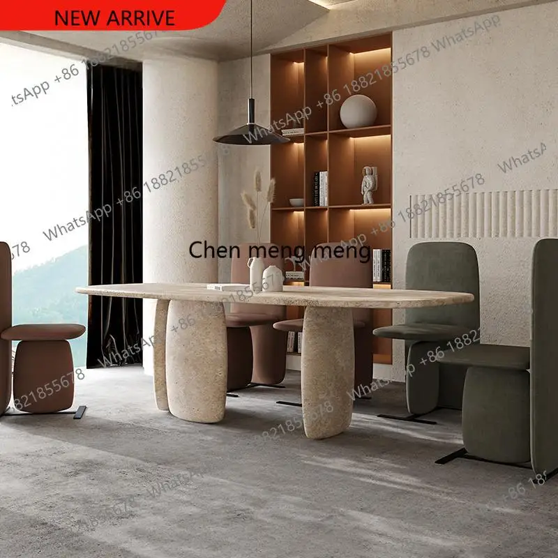 F182 Italian Minimalist Marble Dining Table: Nordic Fusion Rectangular Design Custom Luxury for Small Spaces with Anti-Scratch F