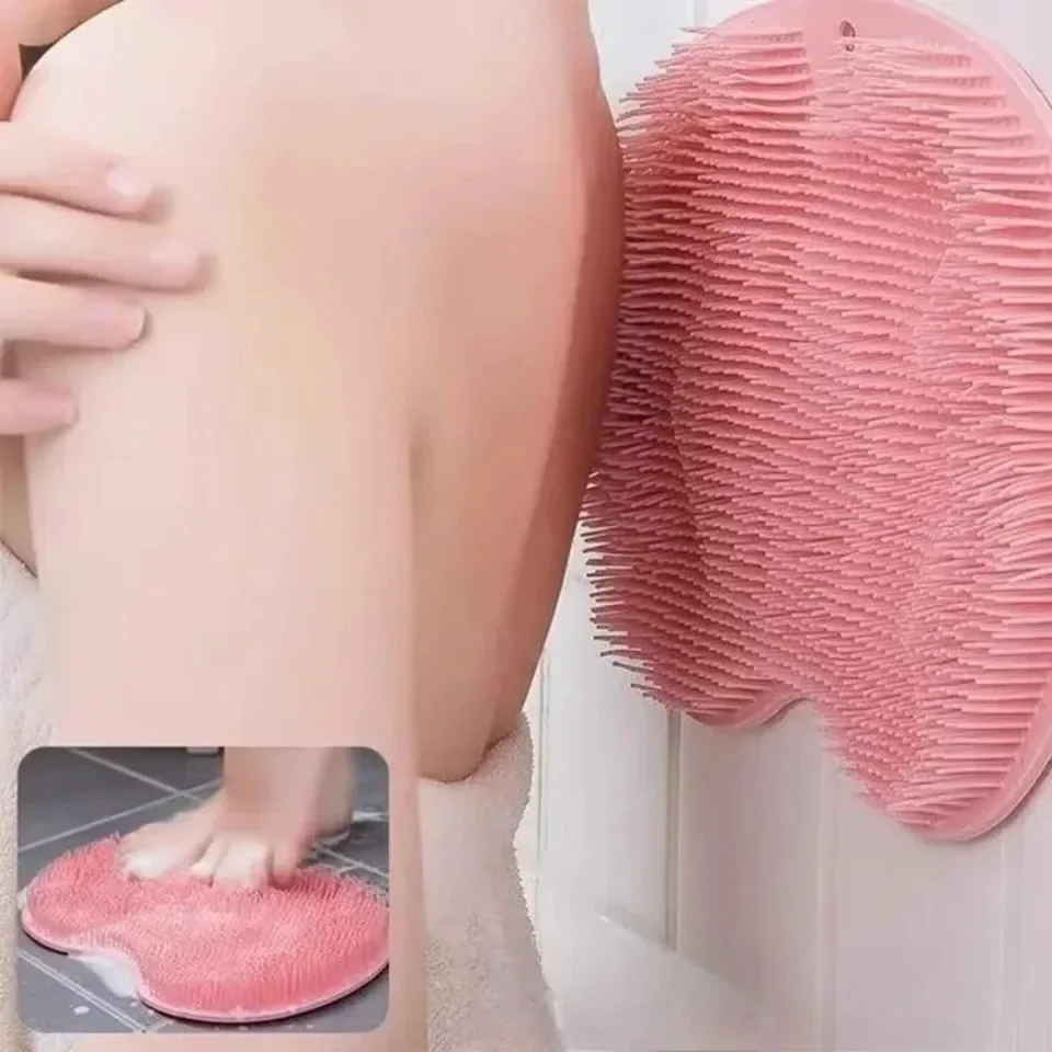 Shower Foot Exfoliating Scrubber Pad Wall Mounted Foot Brush with Strong Suction Cups for Bathroom Shower Cleaning Accessories
