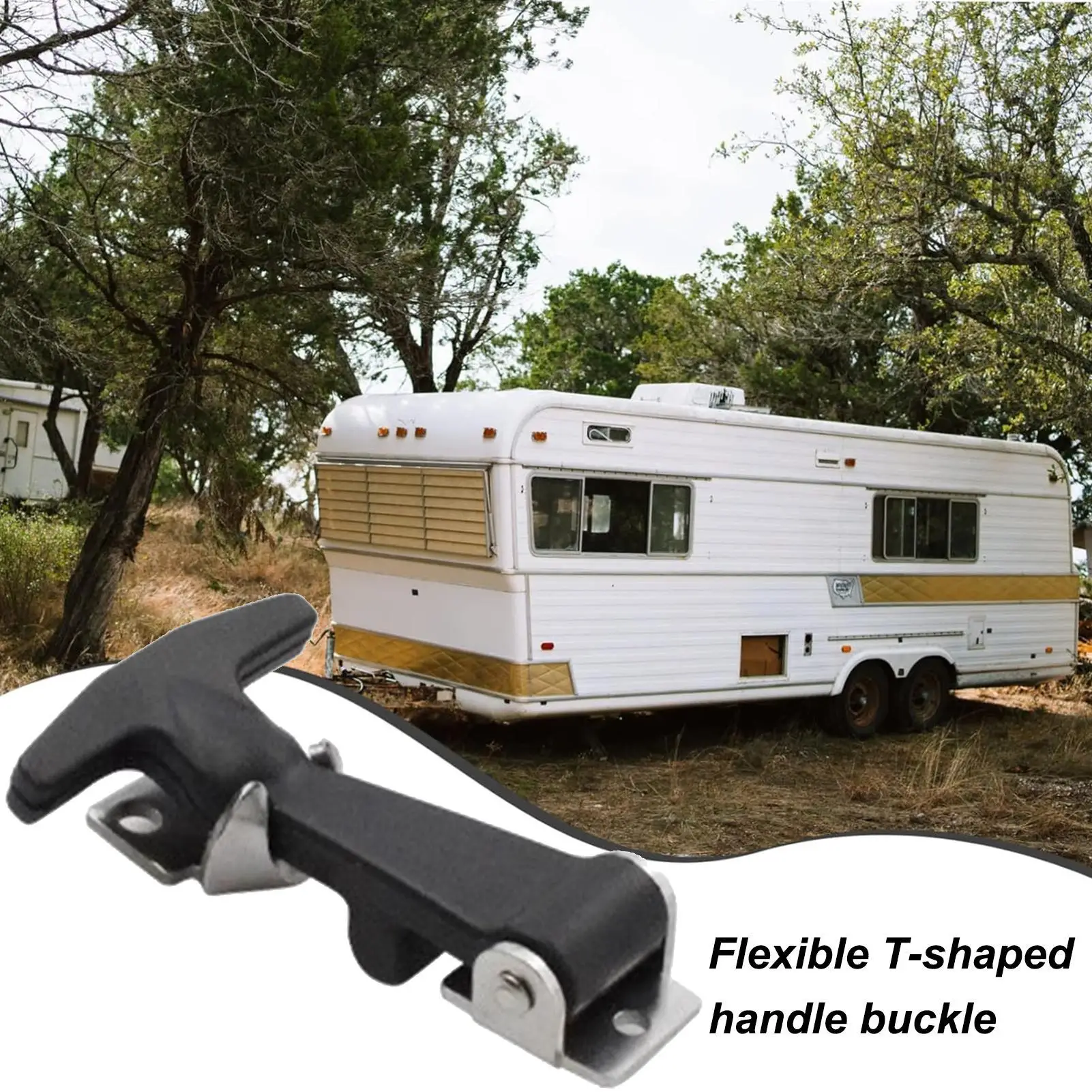 Rubber Hood Catch With Bracket 2pcs Elastic Stainless Steel Rubber Hood Catch Flexible T-shaped Drawer Latch For Coolers Boats ﻿