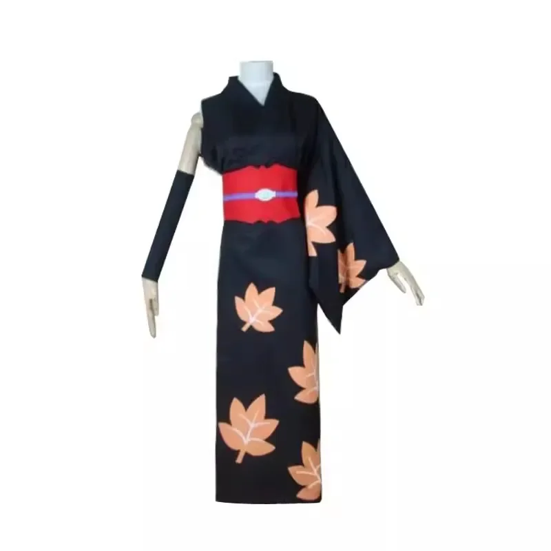 Tsukuyo cosplay costume parrucca kunai copricapo tubo puntelli calze a rete anime Gintama stampa kimono donne vestito da convenzione