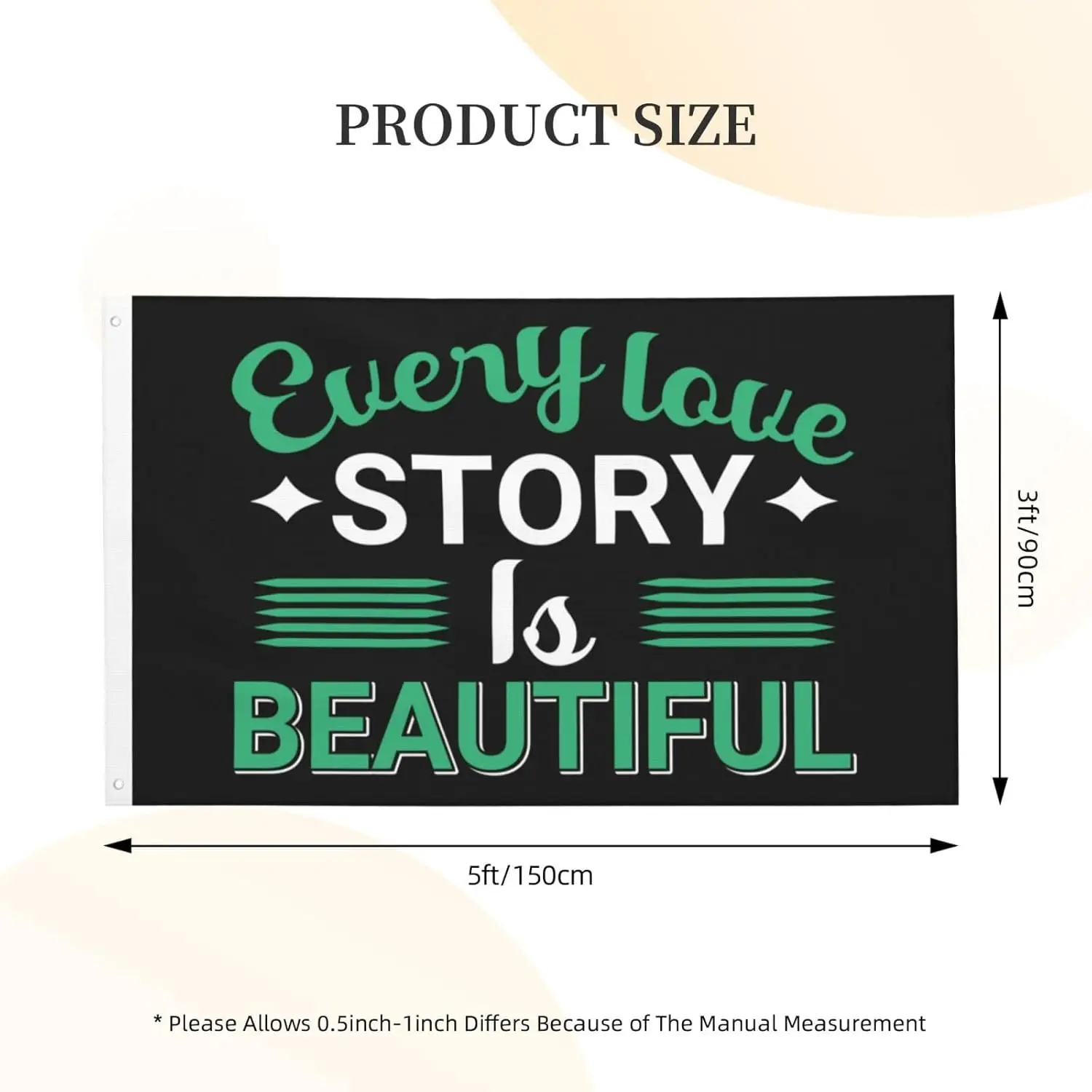 Flagnshow 100% Polyester Every Love Story Is Beautiful Flag