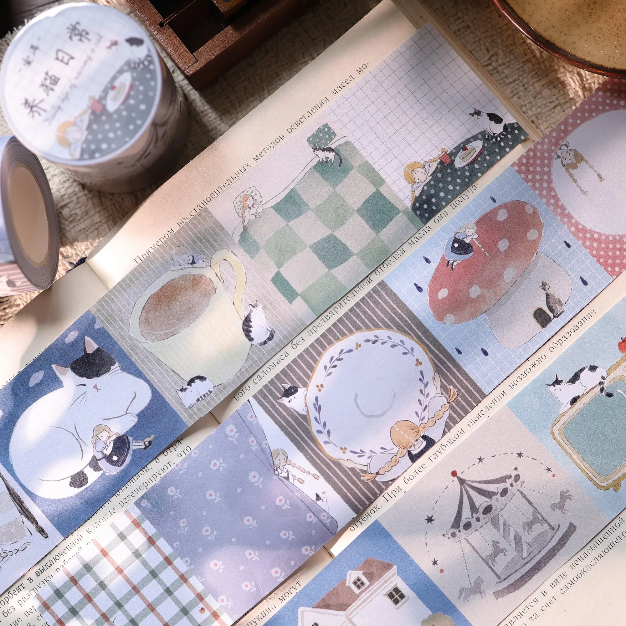 Yier  Salt journal [Cat Raising Daily] Die-cutting Sticky Notes, Rolls with Backing Paper Can Be