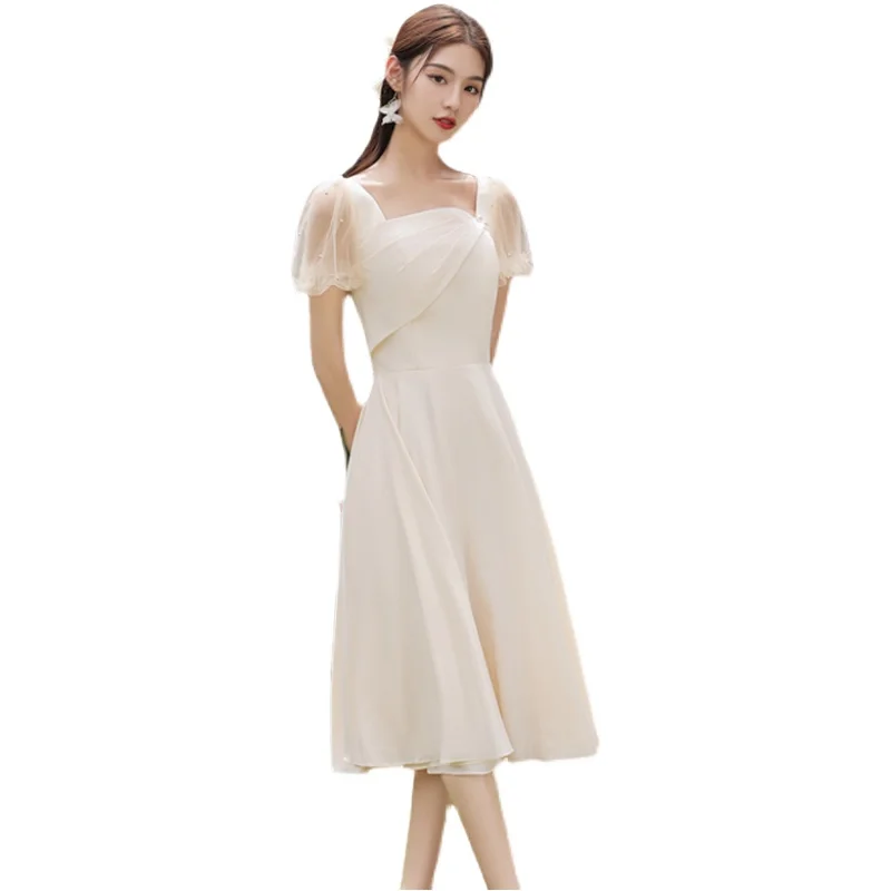 Maids of Dr 2025 New Sle Sister up Ele Sensation Registration Ceremony Par Dr Summer Wear Polyest...