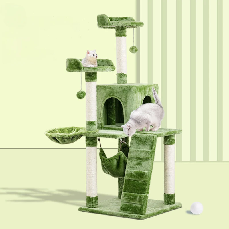 Multi-layer Large Cat Scratchers Hanging Basket Litter Tree One Scratching Post Jumping Platform Four General Toys