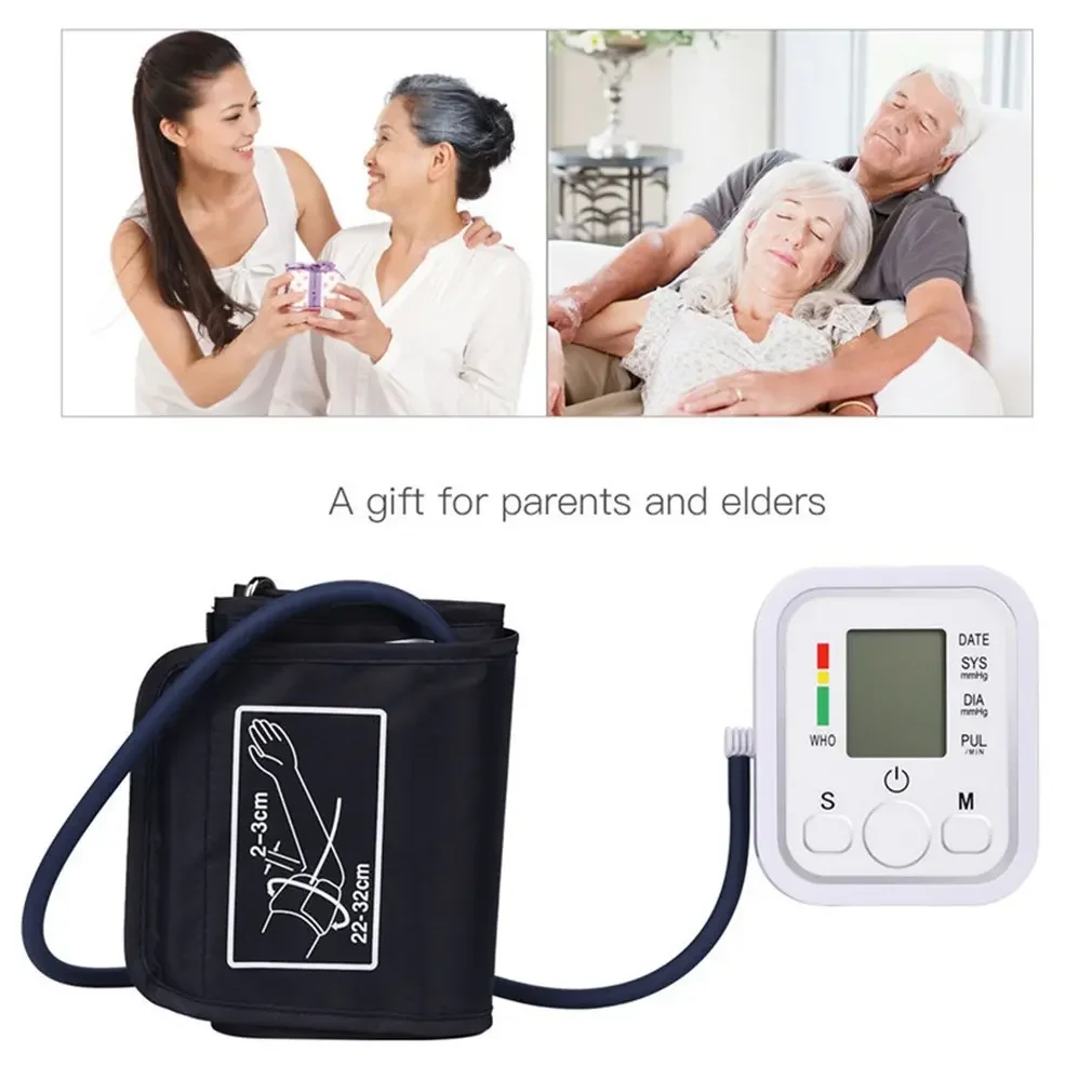 Medical Upper Arm Digital Automatic Blood Pressure Monitor Meter Tonometer sphygmomanometer Heart Rate Pulse Meter