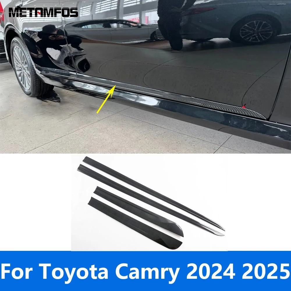 

For Toyota Camry 2024 2025 Carbon Fiber Door Side Line Strip Body Skirt Molding Trim Sticker Exterior Accessories Car Styling