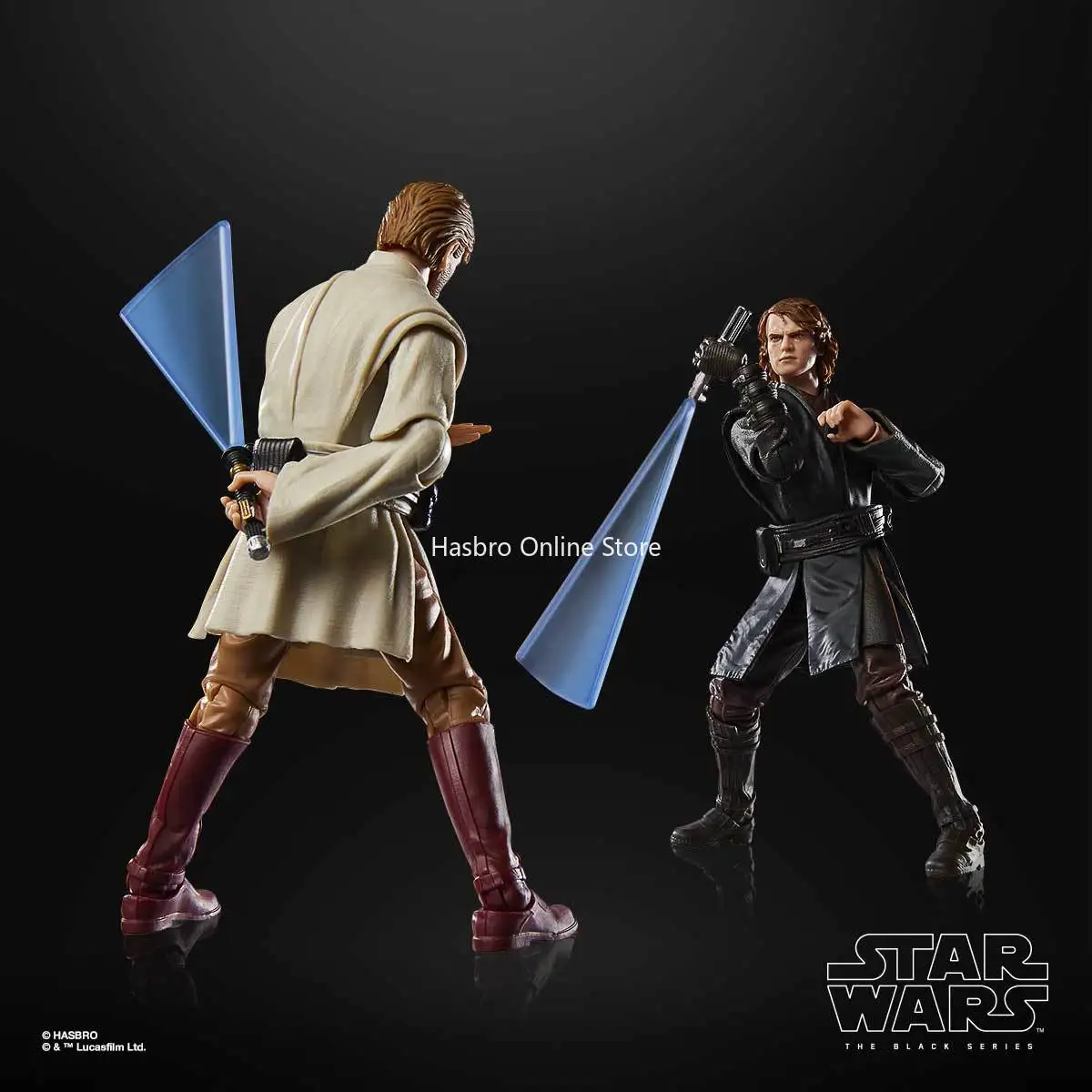 Hasbro STAR WARS: la serie negra ANAKIN SKYWALKER y OBI-WAN KENOBI, paquete de 2 figuras de acción de juguete para regalo de cumpleaños G1305