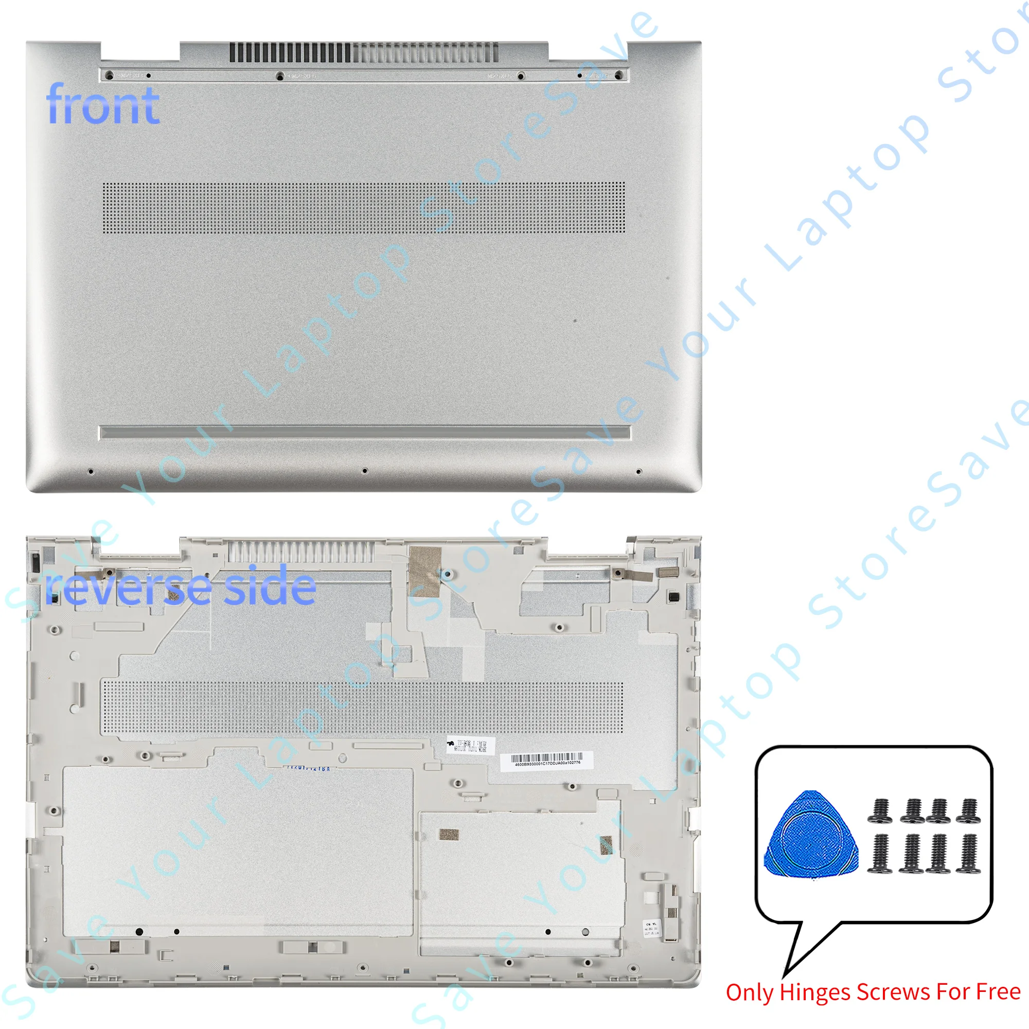 غطاء معدني لـ ENVY X360 15-BP 15M-BP 15-BQ 15M-BQ LCD الغطاء الخلفي/الإطار/الغطاء السفلي 924321-001 924344-001 بني/فضي 15.6 بوصة