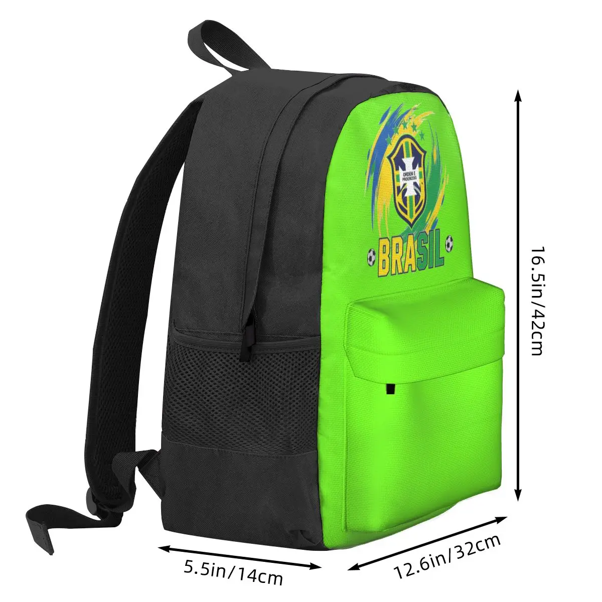Brazilian Football Heritage Backpack Student BookBag Kids School Bag Computer Shoulder Bags for Men Women