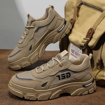 Zapatos de hombre, zapatos deportivos y de ocio de temporada, malla transpirable, altura aumentada, suela gruesa, zapatos para papá, senderismo resistente al desgaste