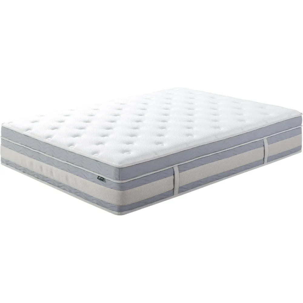 

14 "Cool Comfortable Hybrid Mattress, Fiberglass Free, Medium Plush, Cool Motion Isolation, Certified Safe foam and Fabric