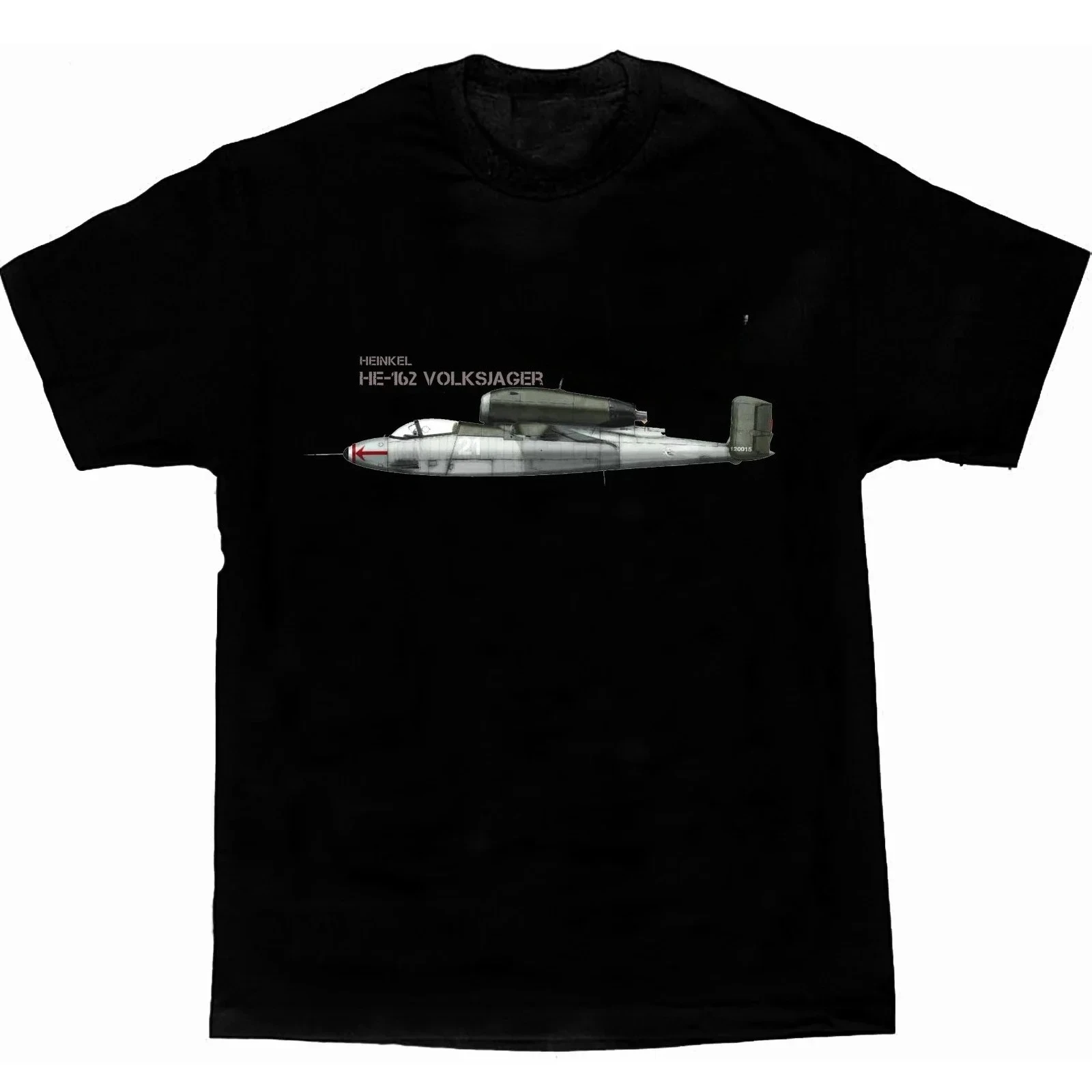 Camiseta Heinkel He-162 Salamander Fighter Aircraft, camiseta informal de manga corta con cuello redondo 100% algodón para hombre