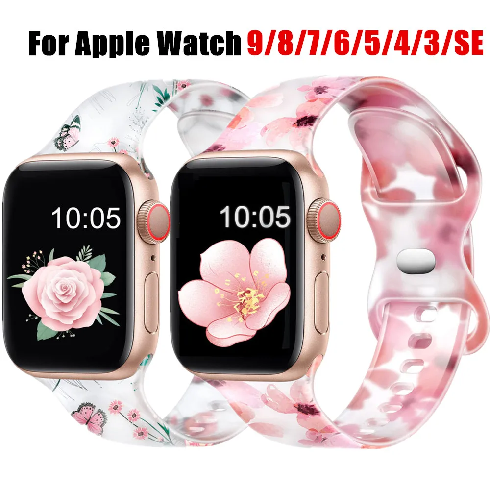 Druckarmband für Apple Watch 44mm 45 46 38 40 41 42 49mm Silikonarmband Iwatch Series Ultra 12 11 10 9 8 7 6 SE 5 4 3