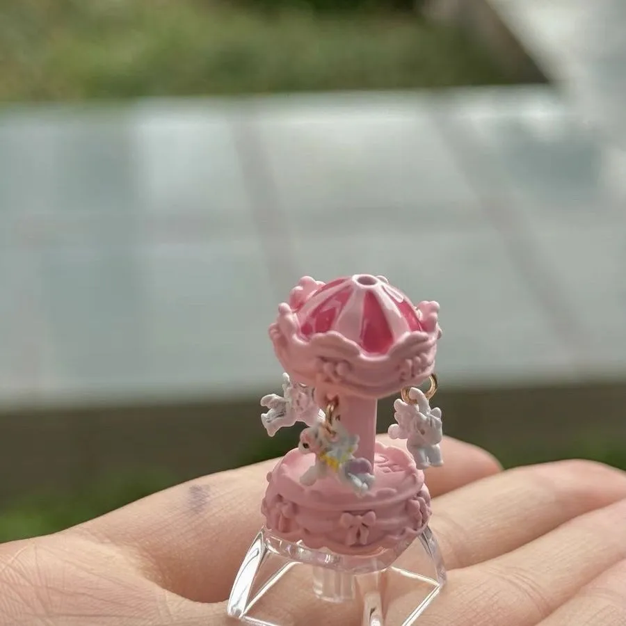 Handmade Creative Pink Carousel Keycaps Girl Gift for Cross Axis Switch Keycap Game Mechanical Keyboard Decoration