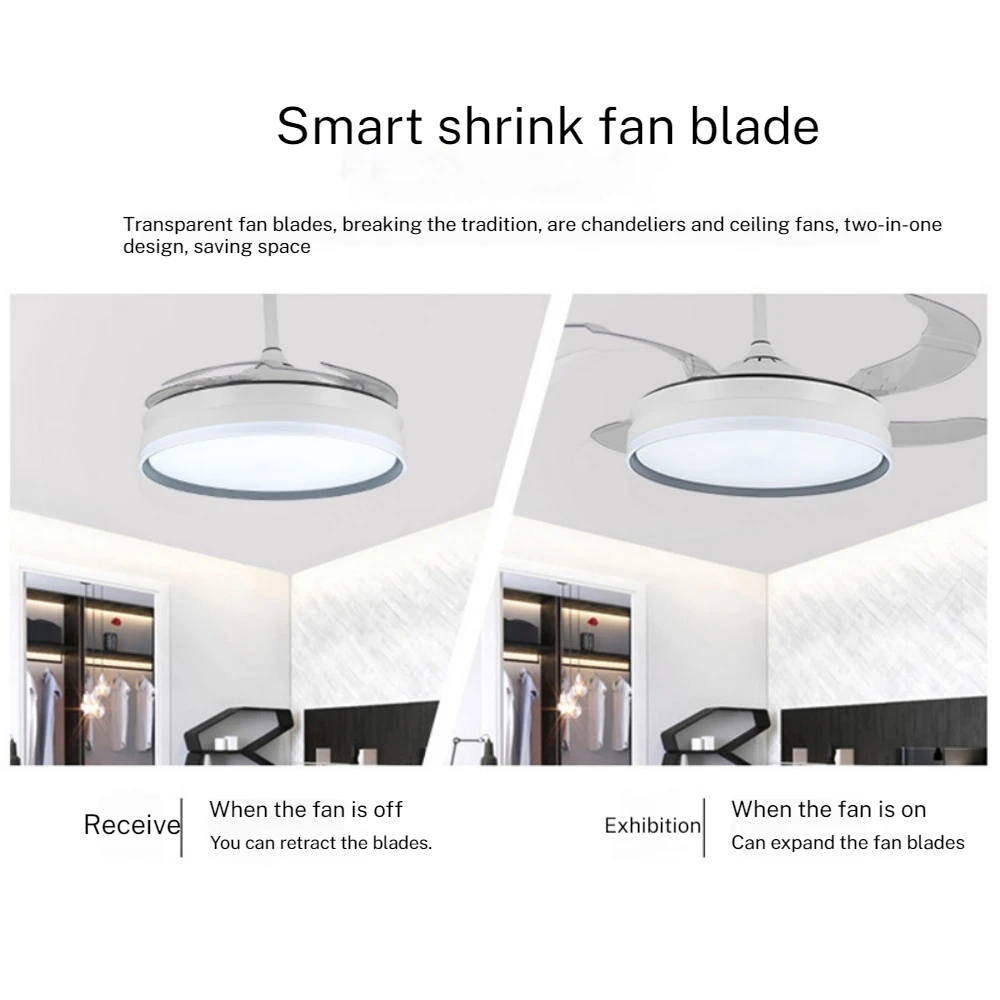 ceiling fan with light 42 inch Led ceiling lamp 110V 220V 3colours changing light super silent fans for room with remote control