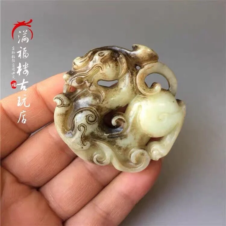 Playing with Jade Xiuyu, Riding on Horses, Wishful Pendant, Old Natural stone carving Handheld Pendant