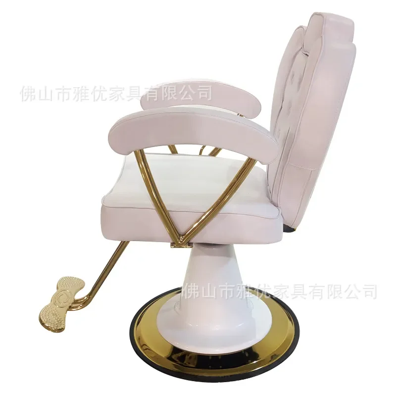 Internet celebrity barber shop chair hair salon special stainless steel lift down hair chair simple hair perm and dye seat