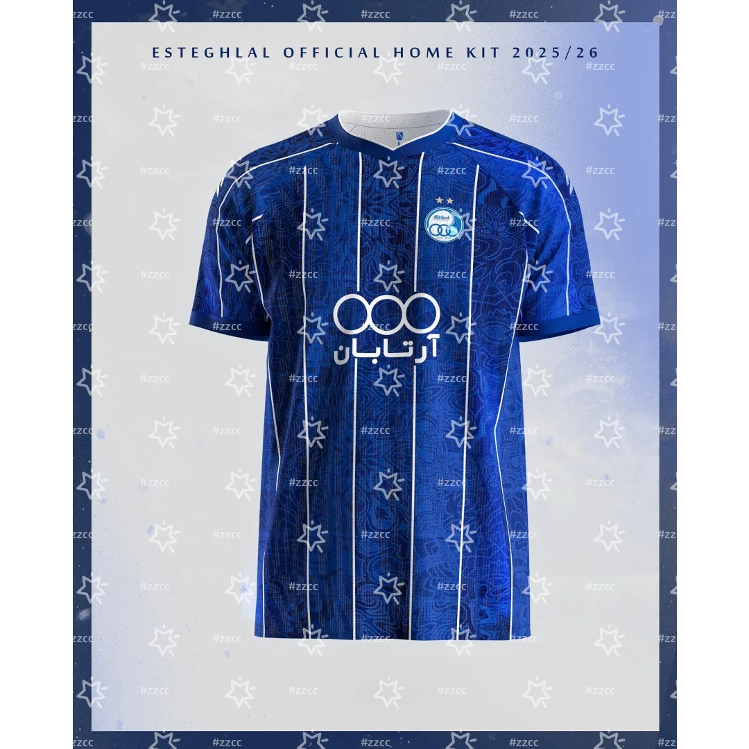 25-26 Esteghlal Tehran football jersey training Kit fan gift Summer Sports Men's T-Shirt Kit's Clothing Woman Surfing T-shirt