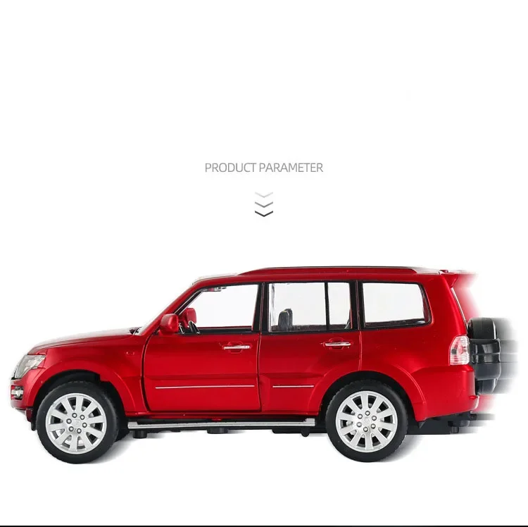 1:32 Mitsubishi PAJERO Alloy Car Model Diecasts Metal Toy Vehicles Car Model Sound and Light Collection Kids Toy Gift F190