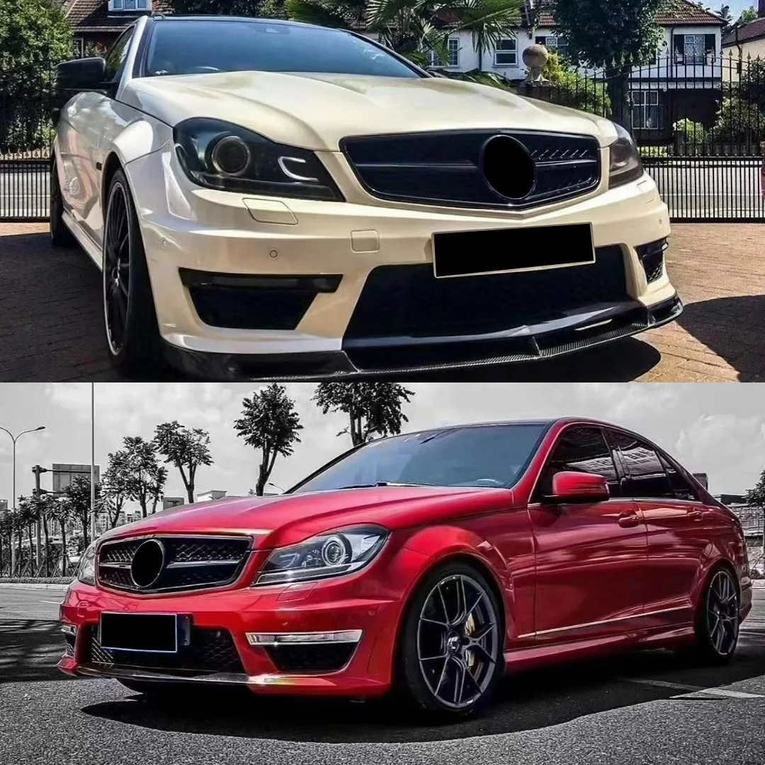 Front Bumper Grille Grill Tuning Accessories For Mercedes Benz C Class W204 2007-2014 C180 C200 C250 C300 AMG GT Diamond Style view 4