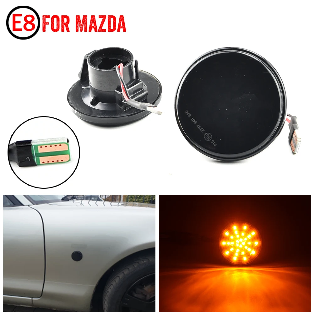 LED Flowing Water Dynamic Turn Signal Side Marker Light Indicator Blinker For Mazda MX5 MX-5 MK1 MK2 MK3 1989 1999 2000 - 2015