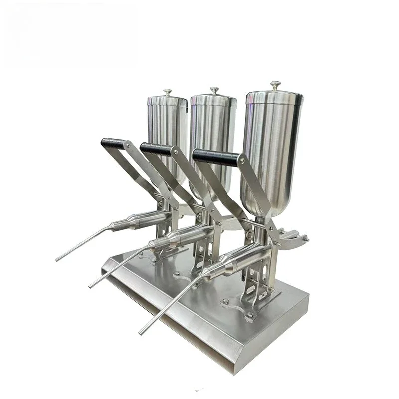 Six Desktop Three-Head Cream Filling Machine Chocolate Filling Machine Jam Core Injection Machine