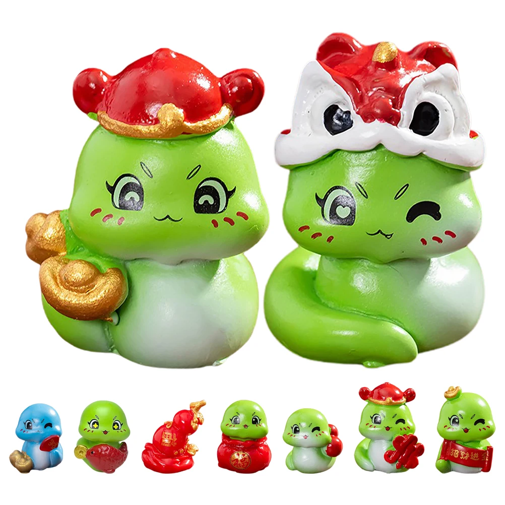 

Tiny Micro Landscape Snake Statue Chinese New Year Figurines Animal Baby Years Eve Decorations 2025