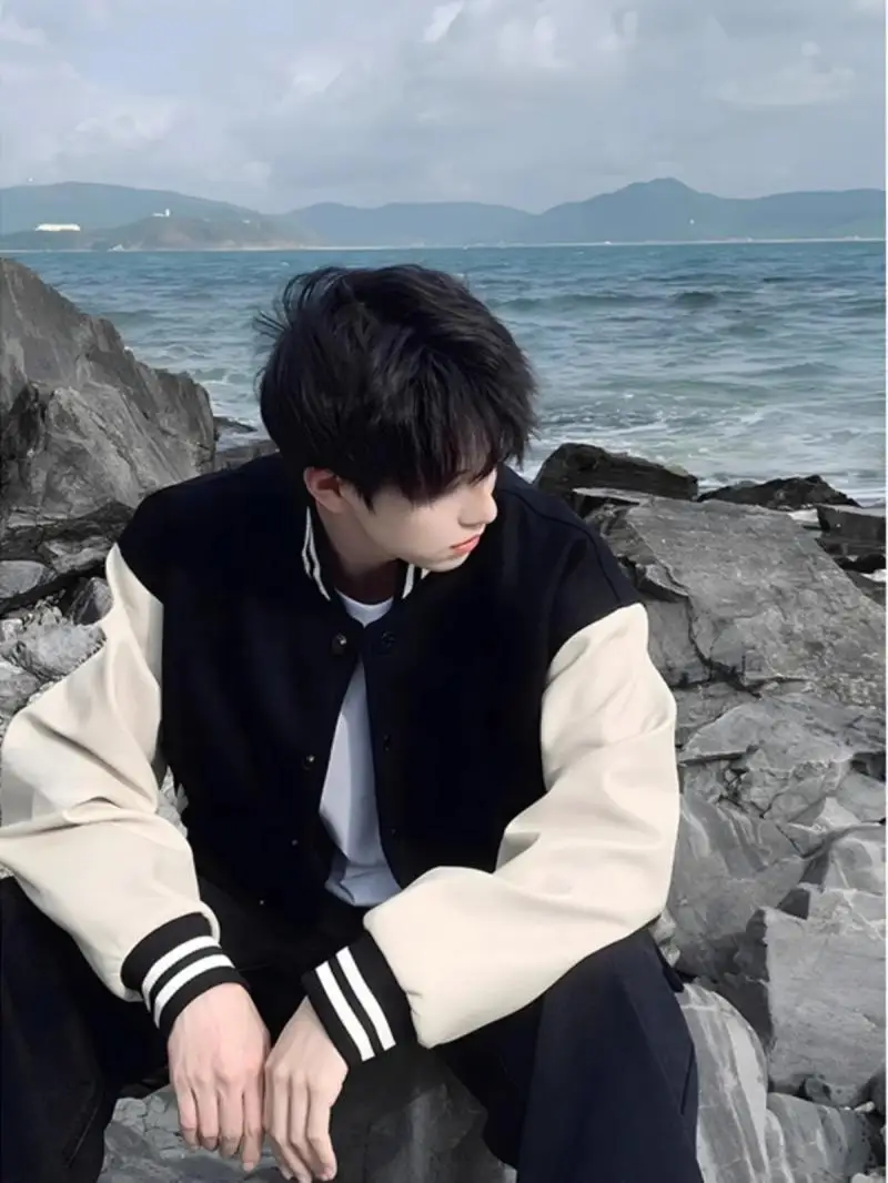 

American Baseball Jackets, Men's Casual Fashion Brand, Autumn Student Loose Cardigan Jackets for Men