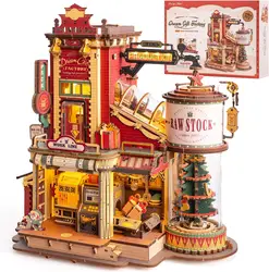 Robotime Wooden Music Box Christmas Dream Gift Factory 3D Wooden Puzzles Wooden Model Kits Build Best Gifts for Kids Adults