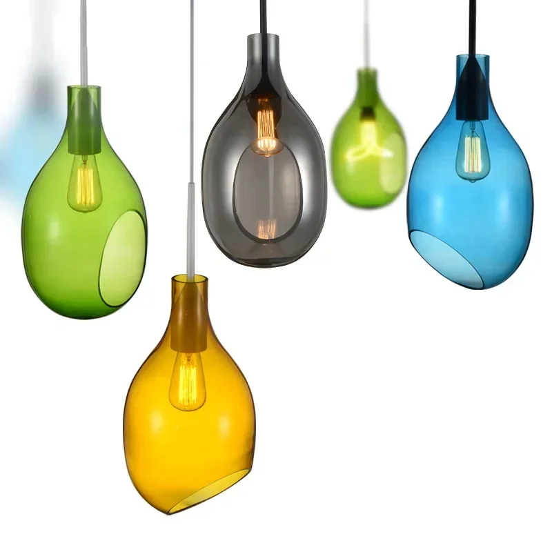 Factory direct creative lighting postmodern Nordic fashion chandelier study lamp glass sample room soft lamp