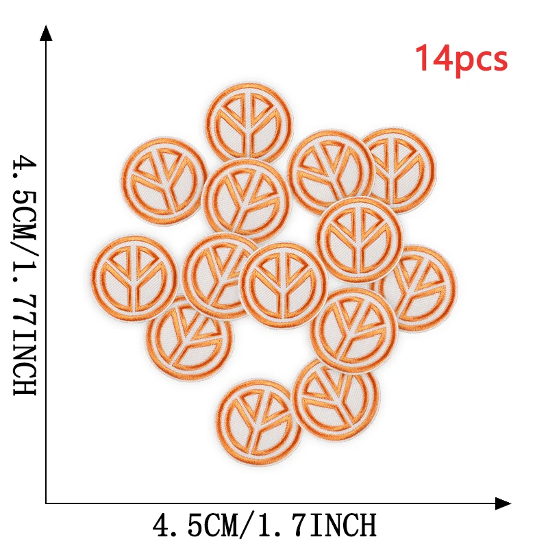 14 stücke Auge Blume Nette Brief Herz Regenbogen Lot Für Kleidung Eisen Auf Patches Gestickte Thermische Baby Kinder Nähen Groß stoff Parche – Detail 2