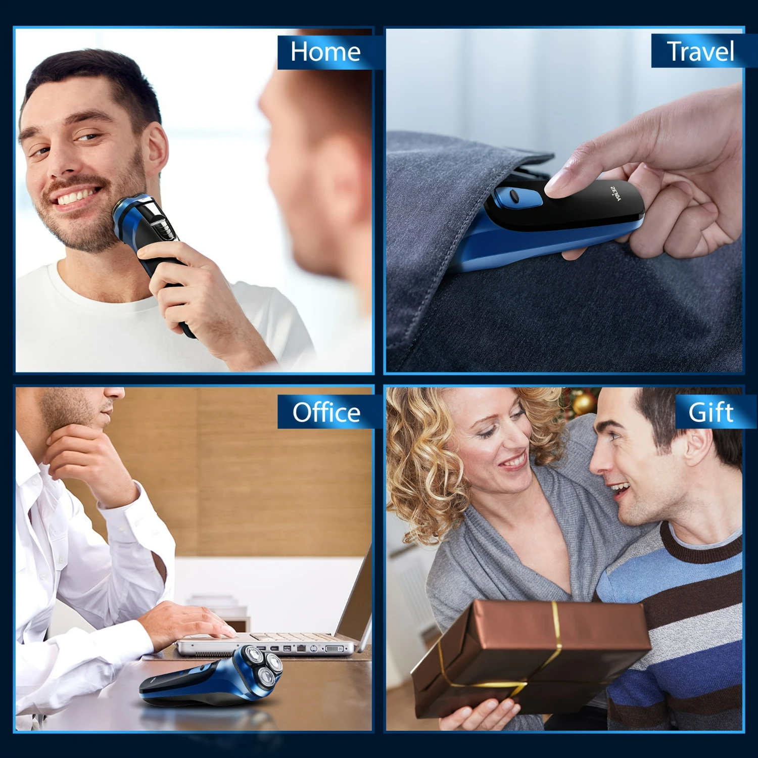 ماكينات حلاقة Sejoy عالية الجودة لاسلكية قابلة لإعادة الشحن للرجال مع ماكينة تشذيب منبثقة - تصميم ممتاز قابل للغسل مع شاشة LED