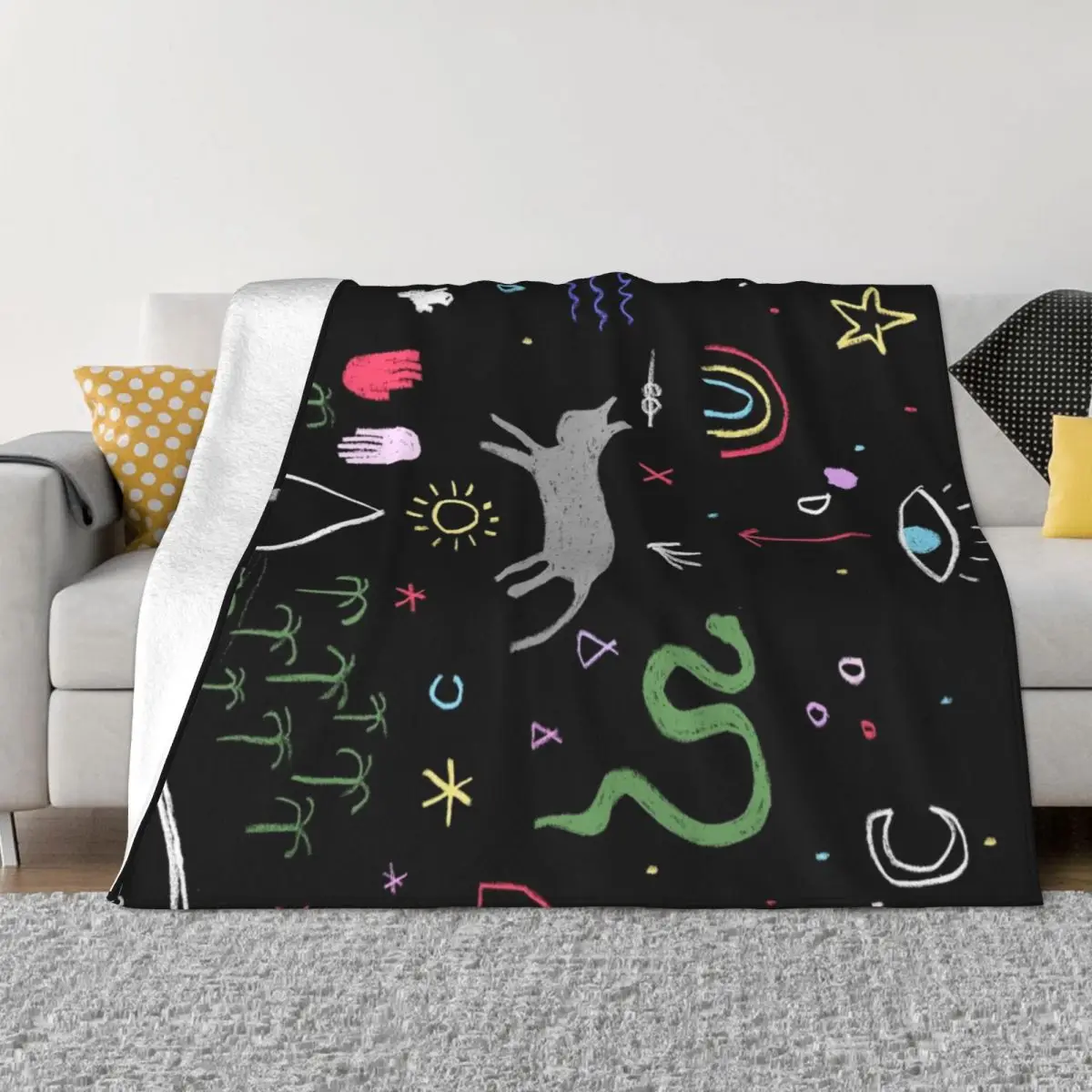 Chalk board dream scape Throw Blanket fluffy Custom Blankets